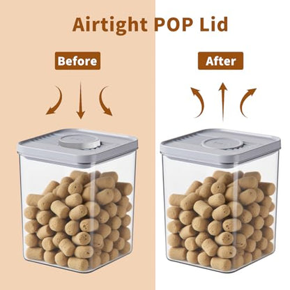 2 Pack Pet Food Storage Containers, 2.6L & 1.6L Small Animal Food Storage Box, Hamsters Treats Container with 1 spoons suitable for cats/hamsters/guinea pigs/rabbits dry food container