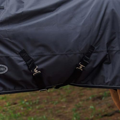 Glacier 600D Midweight Turnout Blanket (82, Black) - size: 82
