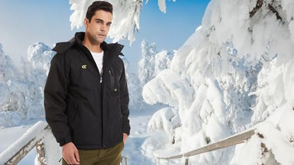 QPNGRP Mens Waterproof Ski Snowboard Jacket Winter Windproof Snow Coat - color: Black, size: Medium