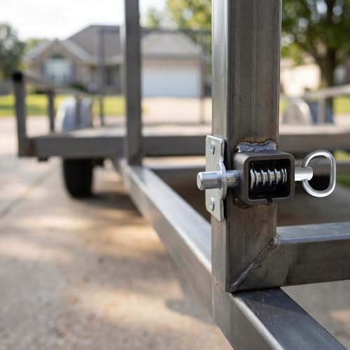 SINJEUN 6 Pack Spring Latch Lock, Trailer Gate Latch, Universal Weld-On Spring Latch Assembly with Plain Tube for Utility Trailer Gate, Heavy Duty Spring Loaded Pin