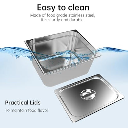 Valgus Commercial Stainless Steel 4 Sections Bain Marie Food Warmer 16 Qt - size: 4 Sections with Tap