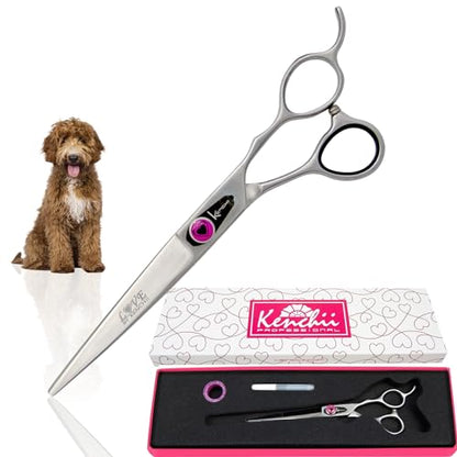 Kenchii Love Dog Grooming Shears, 7in Straight - size: 7.0" Straight