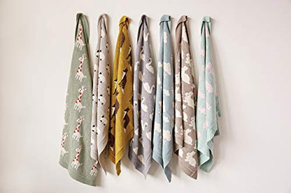 Creative Co-Op Grey Cotton Knit Sheep Blanket - color: Gray, size: 40" L x 32" W