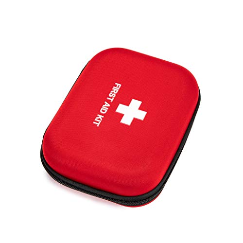 EVA Hard Red Medical Bag - Round, Emergency Responder, Camping, Outdoors (6.8x5.3x2.2 Inches) - size: 6.8x5.32.2 Inch (Pack of 1)