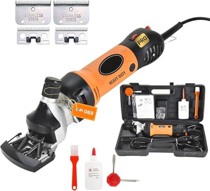 Heavy Duty Horse Clippers 600W Professional Electric Grooming Kit for Horses, Goats, Cattle & Livestock – 6-Speed Heavy Duty Farm Haircut Trimmer for Thick Coats – Equine Clippers with Accessories