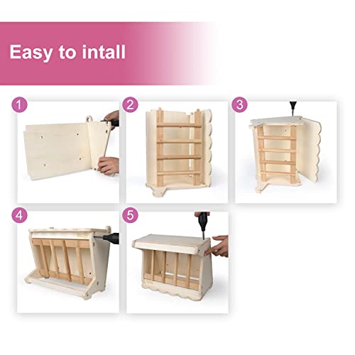 Pet Wooden Hay Feeder for Rabbits, Guinea Pigs, and Chinchillas