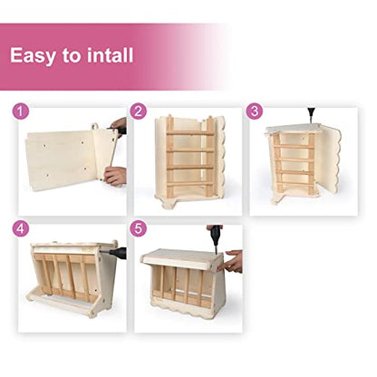 Pet Wooden Hay Feeder for Rabbits, Guinea Pigs, and Chinchillas