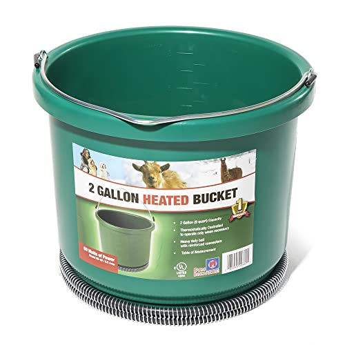 Farm Innovators HB-60 Heated Plastic Bucket, 60 Watts, 2 Gallon, 2-Pack - color: Green, size: 2 Gallon