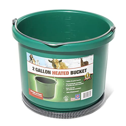 Farm Innovators HB-60 Heated Plastic Bucket, 60 Watts, 2 Gallon, 2-Pack - color: Green, size: 2 Gallon