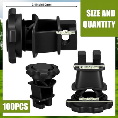 Frienda 100 Pcs Electric Fence Wire Insulators, Screw Round Post, Black - color: Black