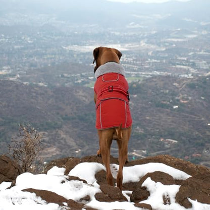 Lelepet Dog Coat Waterproof Dog Jacket Fleece Vest with Adjustable Buckle - color: Red, size: S
