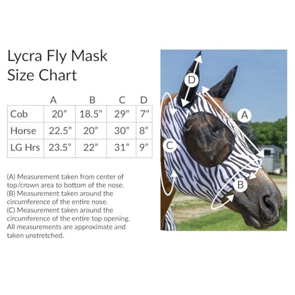 Country Pride Lycra Zebra Fly Mask for Horses, Large - size: Large Horse