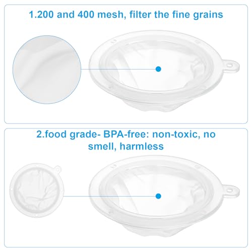 2pcs Ultra Fine Mesh Strainer, 200 & 400 Mesh Strainer, Fine Mesh Strainers Filter for Cooking Oil Milk Juice Wine Cheese Whey Grease Coffee