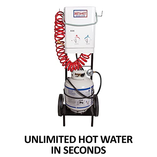 Original Portable Equine Washing System | Ultimate Comfort with Instant Warm Water | Comfortable, Stress-Free Horse - style: Insta-Hot with Cart & Basket