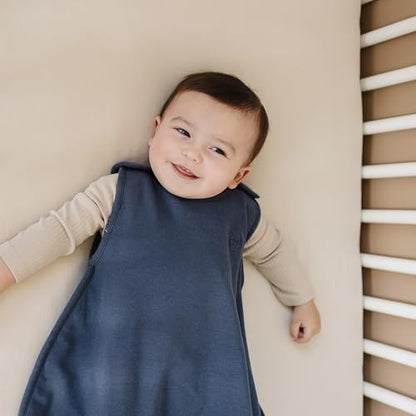 Woolino 4 Season Ultimate Baby Sleep Sack – Merino Wool Baby Sleeping Bag, Organic Cotton Outer, Temperature Regulating Wearable Blanket, All Season, 2 Months–2 Years - Indigo - color: Indigo