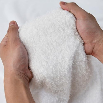 Surf turtle White Curly Teddy Fleece Faux Fur Fabric 36" x 59" - color: White, size: 36 x 59 inches