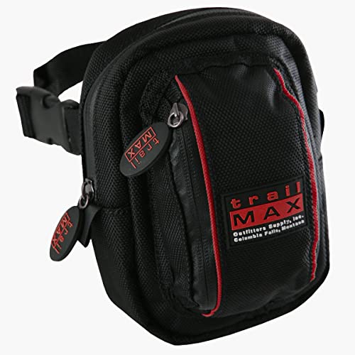 TrailMax 500 Series Insulated & Padded Front Pocket Saddlebag for Trail Riding; Cellphone Saddle Front Pocket; Trail Riding Cellphone Bag; - color: Black with Green Piping