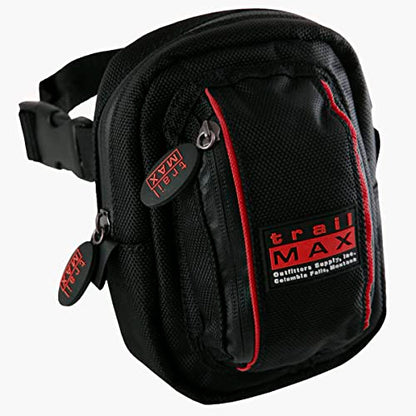 TrailMax 500 Series Insulated & Padded Front Pocket Saddlebag for Trail Riding; Cellphone Saddle Front Pocket; Trail Riding Cellphone Bag; - color: Black with Green Piping