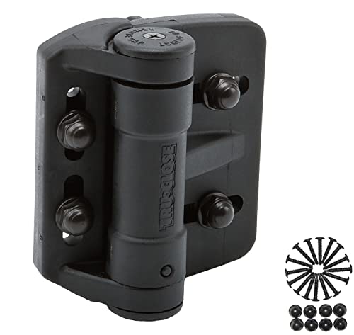 D&D TCAMA1 TruClose Mult-Adjust Gate Hinge Square Gates, Black, 2 pcs | 3-way adjustable gate hinge, self-closes square post metal, wood, vinyl gates up to 55 lb, Black, comes with 2 hinges - color: Black, size: For Square Posts, Gate Gap up to 1.5 in