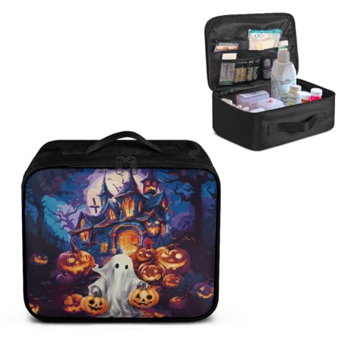 Halloween Ghost First Aid Bag Empty Family Doctor 1st Aid Bag Medical Travel Case First Responder Emergency Medicine Bags for Home Office Outdoors - color: Halloween Ghost