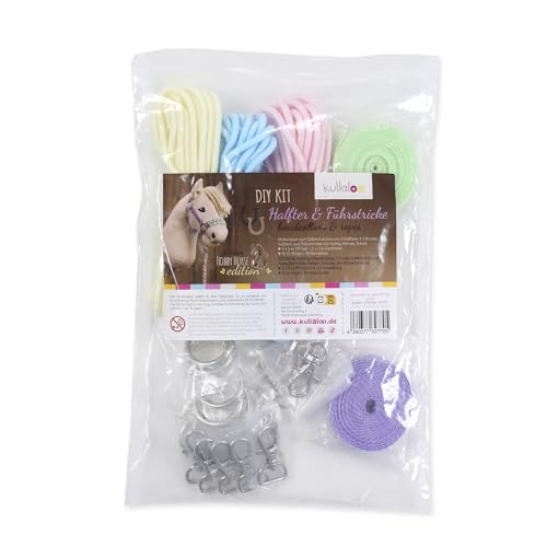 kullaloo DIY Hobby Horse Halter Kit & Tack Accessories ✦ Make Stick Horse Head Collars, Rope Halters & Reins ✦ Includes Digital Instructions (PDF) ✦ Pastel - color: Halter pastel