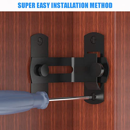 L'aimefois 90 Degree Flip Barn Door Lock, Protect Privacy - color: 2 black