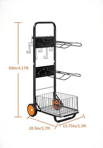 Rolling Horse Saddle Rack Cart Foldable Saddle Pad Rack Stand 3 Tier Heavy Duty with Removable Saddle Stands & Storage Basket, Horse Tack Organizer for Stable Storage, Moving, Transport Supplies