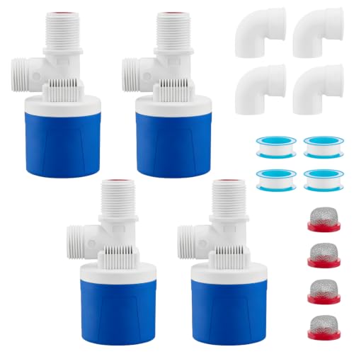 4Pcs 3/4" Automatic Float Valve, Nylon PA66 Water Level Control Valve