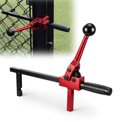 LEIFIDE 1 Pc Chain Link Fence Stretcher Tool, Ratcheting Wire Tightener Puller, 1.7''-9'' Tension Range, Tilted Base Hooked Groove, One-Hand Operation (15.8 Inch,Red) - color: Red, size: 15.8 Inch