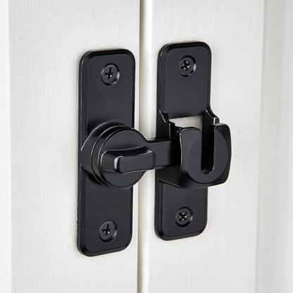 Black 90/180 Degree Flip Latch,Zinc Alloy Barn Door Latch - color: Black