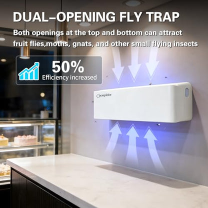 Fruit Fly UV Light Trap Indoor Commercial for Restaurants Bug Zapper 4 PCS - style: 4pack-White-w/20 Sticky Glue Boards