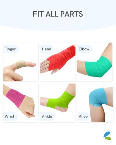 FriCARE Self Adhesive Bandage Wrap, Medical Tape in First Aid Kit | Elastic Cohesive Bandages for Sports/Vet/Wrist Ankle Wounds, 2 Inches X 5 Yards, Latex-free 6 Rolls, Kismet Dream - color: Kismet Dream