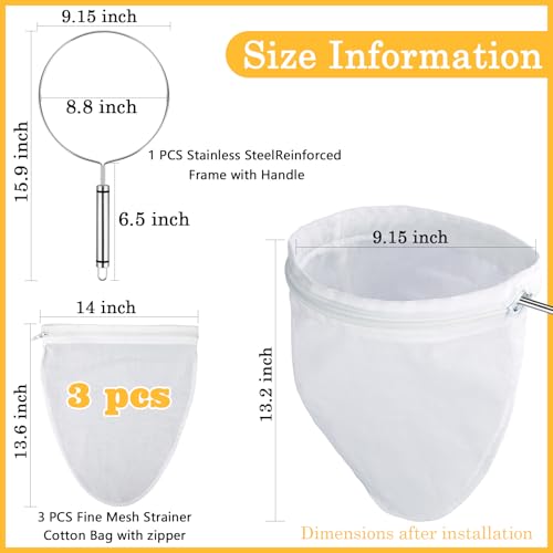 WMKGG Ultra Fine Mesh Strainer Bags,Cheese Cloth Bag for Straining - size: Large Size