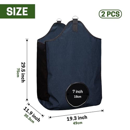2 Pcs Hay Bags for Horse, Large Capacity Feeding Bag - color: Blue