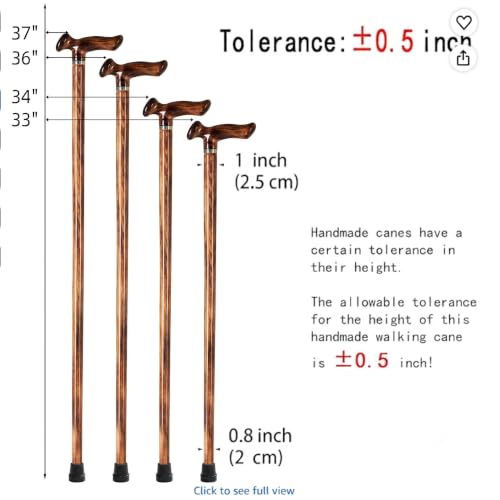 GUYUE Wooden Canes,Solid Wood Walking Sticks, Gentleman Canes,Ideal Gift | GUYUE Handmade Wooden Walking Cane for Men and Women Ergonomic Wood Cane - size: 33" (for 5'2" to 5'4")