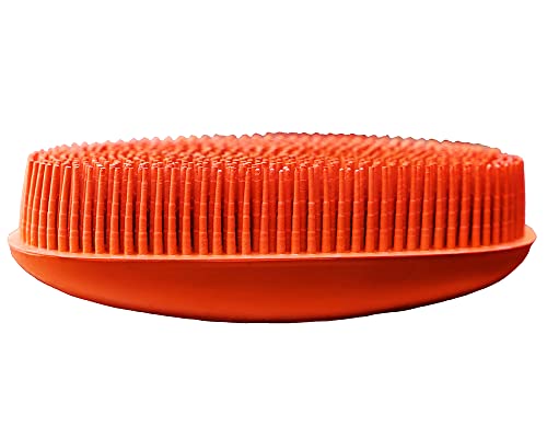 Grewal® Equestrian Grooming Bundle Kit - Comfy Pet Grooming & Bathing Glove - Oval Face Soft Bristles - Great for Thin & Sensitive Skin (Orange) - color: Orange