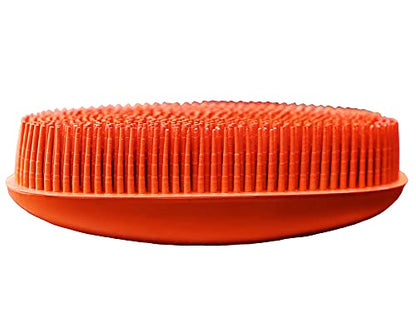 Grewal® Equestrian Grooming Bundle Kit - Comfy Pet Grooming & Bathing Glove - Oval Face Soft Bristles - Great for Thin & Sensitive Skin (Orange) - color: Orange