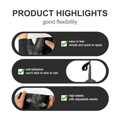 onida 4" X 5yd Self Adhesive Bandage Wrap Non-Woven Elastic Sports Tape - color: Black