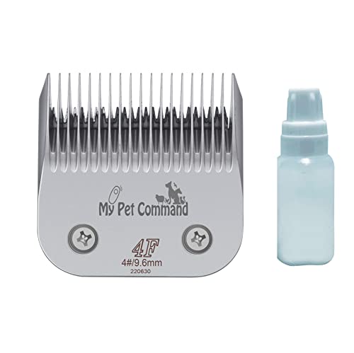 My Pet Command #4F Blade for Cordless Pet Clipper Model MPC15DS | Replacement or Additional Blades/Guides, 1 Bottle of Lube oil - size: 4F Blade 9.6mm