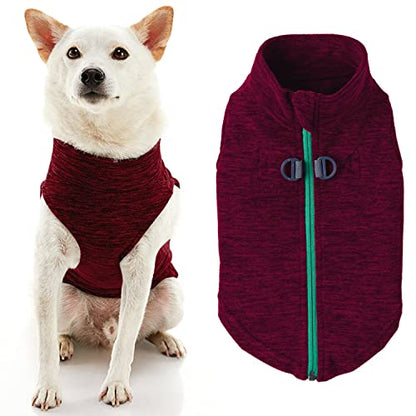 Gooby Zip-Up Fleece Dog Sweater, Fuchsia Wash, X-Small - color: Fuchsia Wash, size: X-Small chest (~11")