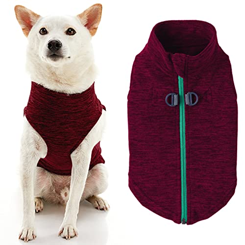 Gooby Zip-Up Fleece Dog Sweater, Fuchsia Wash, Small - color: Fuchsia Wash, size: Small chest (~13.5")