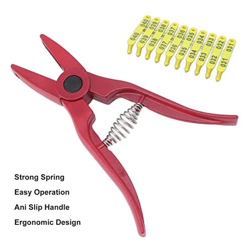 Universal Livestock Ear Tag Pliers, Folding Tagger Puncher Applicator for Goat, Sheep, Lamb, Cattle