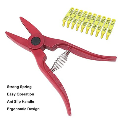 Universal Livestock Ear Tag Pliers, Folding Tagger Puncher Applicator for Goat, Sheep, Lamb, Cattle