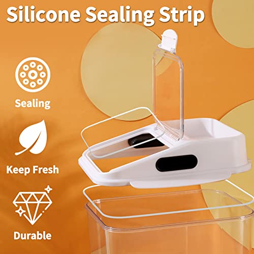 Fhiny 5.5LB Dog Food Storage Container, Airtight Pet Treat Bin Translucent Dry Food Grain Storage Barrels Sealed Bucket Moisture-Proof Plastic Cat Puppy Food Bin with Seal Locking Lid Keep Fresh - size: M:11.4"L x 7.8"W x 7.2"H