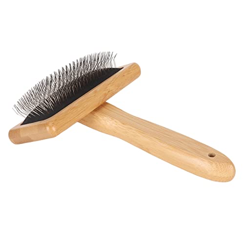 Sheepskin Wool Brush, Macrame Slicker Brush with Air Bag Cushion for Grooming and Removing Shedding (L) - size: L