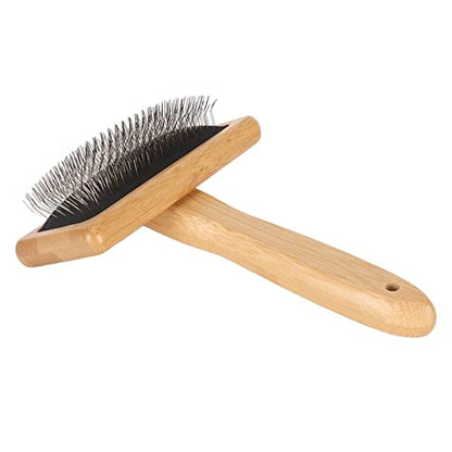 Sheepskin Wool Brush, Macrame Slicker Brush with Air Bag Cushion for Grooming and Removing Shedding (L) - size: L