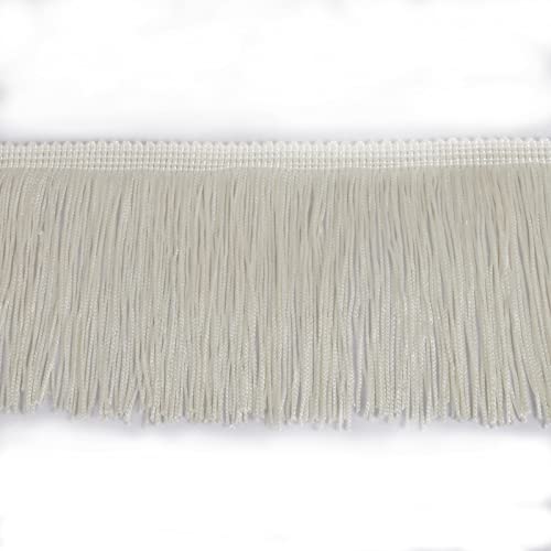 Chainette Fringe Trim 5 Yard x 4 Inches Fabric Tassel Trims - color: Cream, size: 4"-5Yards/R