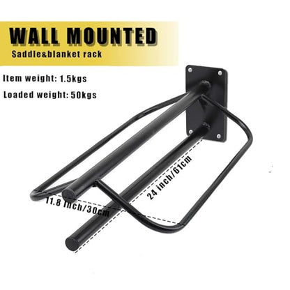 4 Pack Saddle Rack with Pad Bar,Heavy Duty Wall Mounted Saddle Stand Saddle Pad Rack for English Western Saddles Horses Blanket,Black - style: One Bar-4PCS
