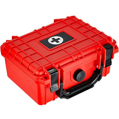 Eylar Compact 8.12 Inch Hard Protective Medical Case EMT First Responder and First Aid Service Storage Box, Waterproof, Dustproof, Shockproof with Foam (Red) - color: Red