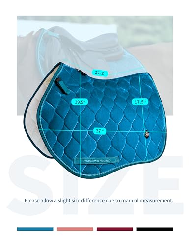 Harrison Howard Close Contact Horse Saddle Pad for Jumping, w/Velvet Hue - color: Star Command Blue